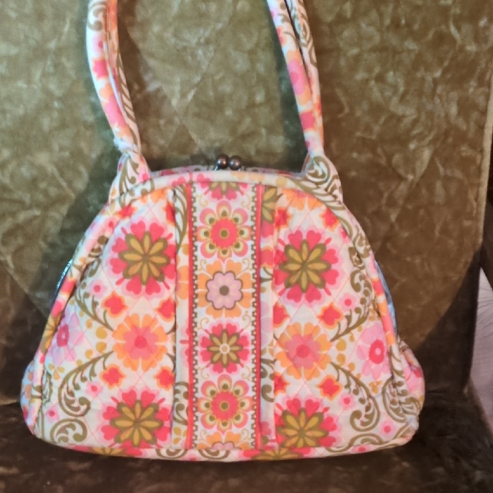 Vera Bradley Pink and Orange Floral Shoulder Bag